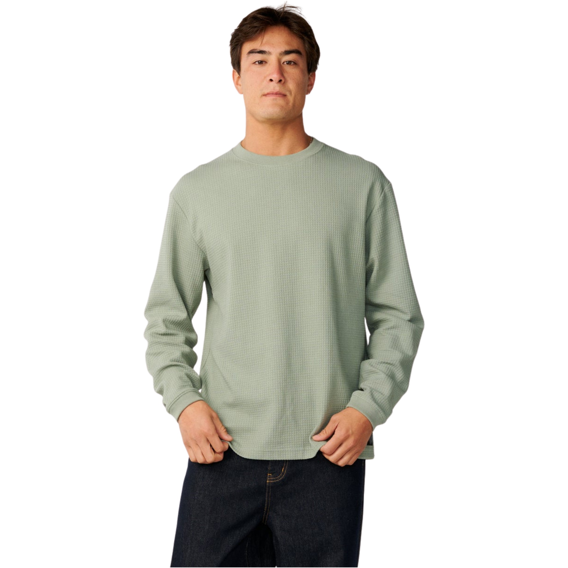 Rip Curl M&auml;nner Premium Surf Waffle Langarm-T-Shirt 13BMTE - Sage